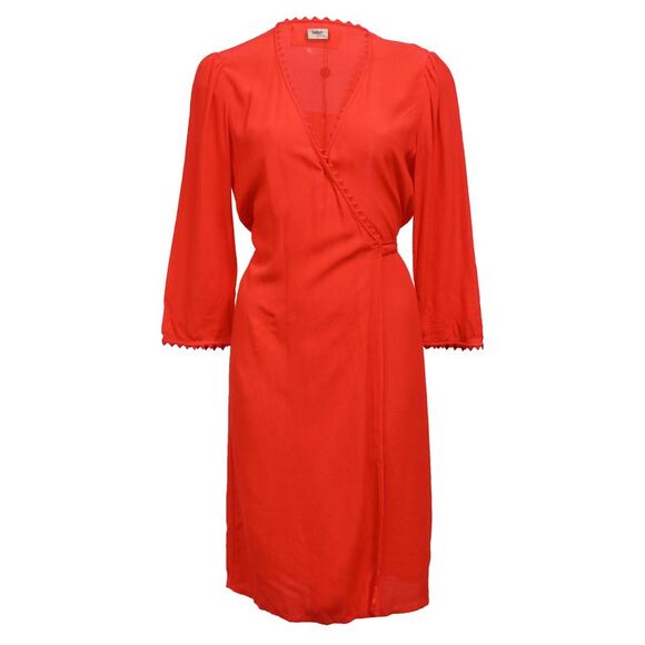 Ba&Sh Wrap Knee Length Dress in Red Viscose